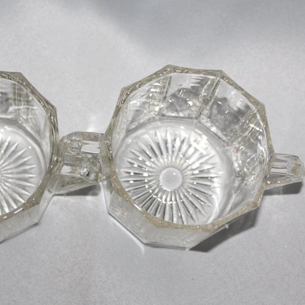 Indiana Glass Paneled Daisy Sugar Bowl & Creamer Set - Picture 5 of 5
